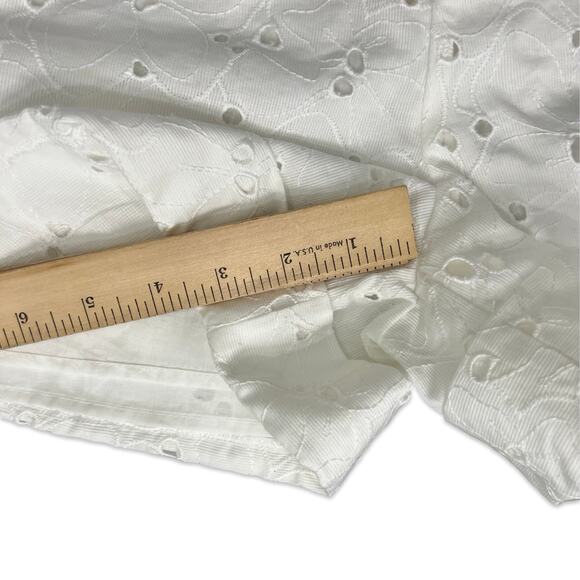 Ted Baker White Suzet Tailored Belted High Waist Eyelet Shorts Size 6 NEW no Tag - Picture 9 of 10